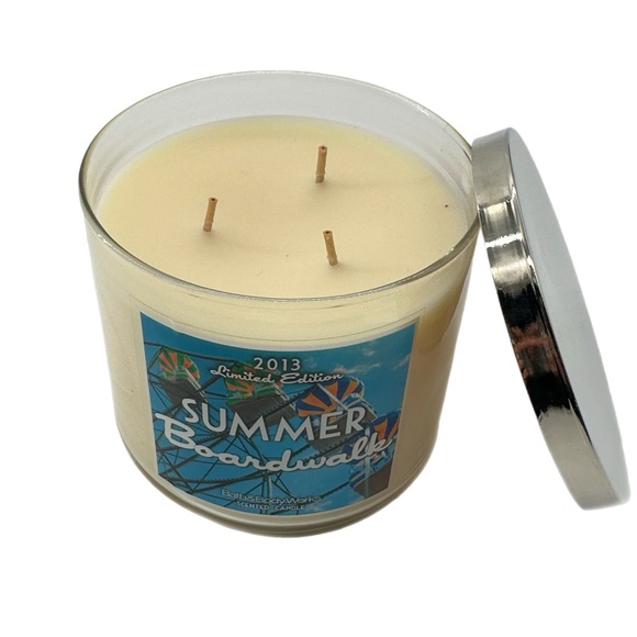Bath & Body Works 2013 Summer Boardwalk 3-Wick Candle 14.5oz NEW Rare HTF Art